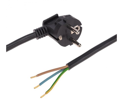 Шнур электрический с вилкой ПВС 3х1,5 мм2 1,5м (черный)  11-1324  REXANT