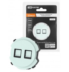 Розетка компьютерная двойная RJ45 фисташковая, "Байкал"   SQ1819-0116  TDM