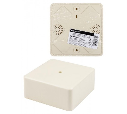 Коробка распределительная КР 100х100х44 о/п, сл. кость, IP40, инд. штрихкод  SQ1401-1809  TDM