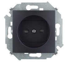 Simon 15 Графит Розетка б/з со шторками, 16А 250В, винт. зажим  1591444-038  Simon