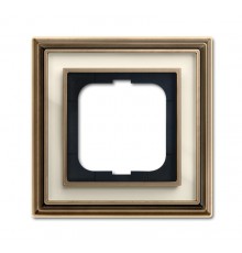 Рамка 1-постовая, серия Династия, Латунь античная, белое стекло  1754-0-4580   2CKA001754A4580  ABB