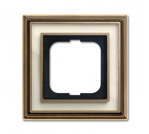 Рамка 1-постовая, серия Династия, Латунь античная, белое стекло  1754-0-4580   2CKA001754A4580  ABB