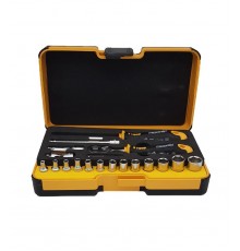 Набор метрических головок с трещоткой и отверткой 1/4" ERGONIC в кейсе, 19 шт  05781956  Felo