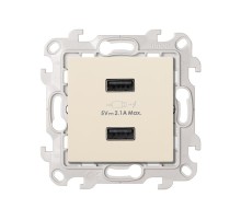 Simon 24 Сл. кость Зарядное устройство розетка 2хUSB  2411096-031  Simon