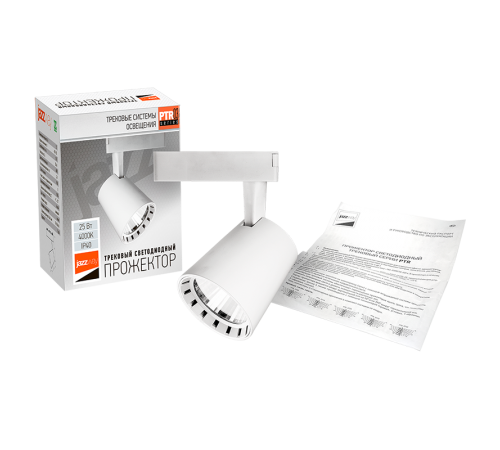 Светильник светодиодный трековый однофазный PTR 0325 25w 4000K 24° WH (белый) IP40  5010581  Jazzway