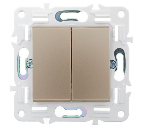 SKANDY Выключатель 2-клавишный 10А SK-V04Sa песочный  SK-V20-0-10-K98  IEK