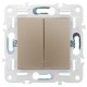 SKANDY Выключатель 2-клавишный 10А SK-V04Sa песочный  SK-V20-0-10-K98  IEK