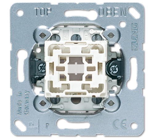 Механизм кнопки без фиксации 10 A / 250 В, с винтовыми зажимами, с 2 x 2 НО контактами, клавиша в нейтральном положении. Рекомендуется только для прог
