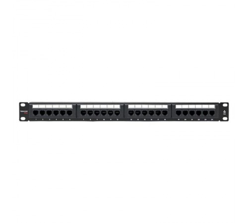 Патч-панель TERACOM PRO 19'' Cat.6 1U неэкранированная UTP 24 порта RJ-45 Dual IDC  TRP-PPNL-6UTP-1U24  EKF