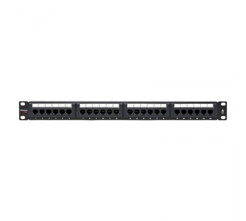 Патч-панель TERACOM PRO 19'' Cat.6 1U неэкранированная UTP 24 порта RJ-45 Dual IDC  TRP-PPNL-6UTP-1U24  EKF