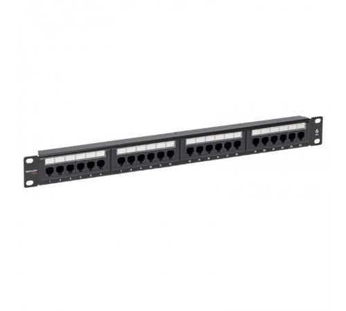 Патч-панель TERACOM PRO 19'' Cat.6 1U неэкранированная UTP 24 порта RJ-45 Dual IDC  TRP-PPNL-6UTP-1U24  EKF
