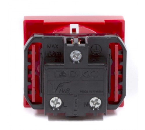 Розетка со шторками з/к 2мод.  16А IP20 красная Viva   45015  DKC