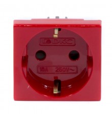 Розетка со шторками з/к 2мод.  16А IP20 красная Viva   45015  DKC