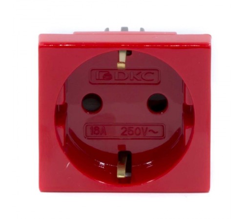 Розетка со шторками з/к 2мод.  16А IP20 красная Viva   45015  DKC