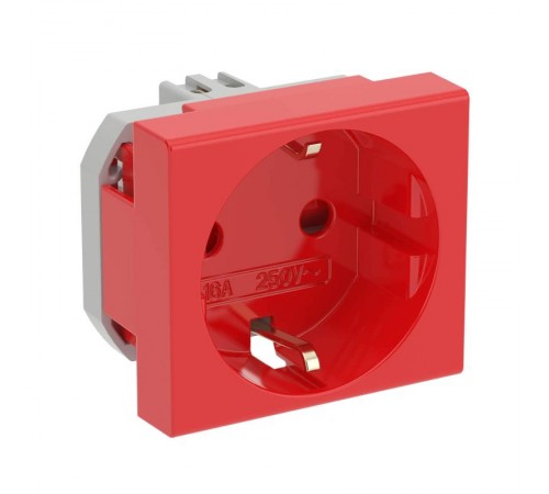 Розетка со шторками з/к 2мод.  16А IP20 красная Viva   45015  DKC