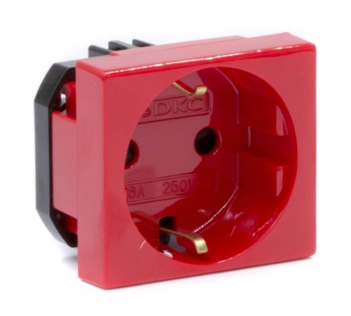 Розетка со шторками з/к 2мод.  16А IP20 красная Viva   45015  DKC