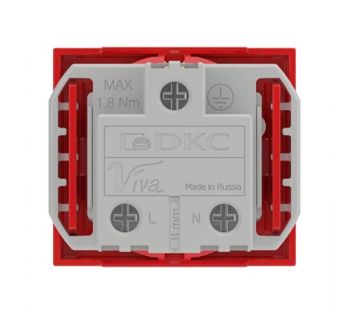 Розетка со шторками з/к 2мод.  16А IP20 красная Viva   45015  DKC