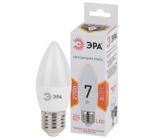 Лампа светодиодная LED B35-7W-827-E27  Б0028479  ЭРА