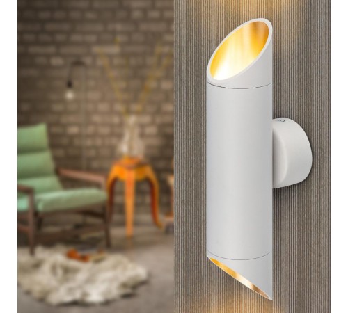 Светильник настенный  WL52 WH/GD 2*GU10 2*12Вт IP20 белый, золото  Б0061200  ЭРА