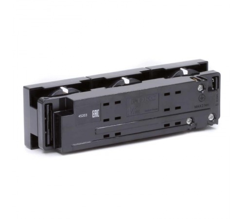 Тройная розетка Viva черная  45203  DKC