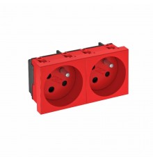 Розетка двойная 33° с кодом, 250 В, 16A (красный) (STD-F3K SRO2)  6120324  OBO Bettermann