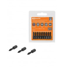 Набор бит PH1x25, односторонних, сталь S2, Е 1/4", намагниченные, торсионные, 10 шт., "Алмаз"   SQ1019-0421  TDM