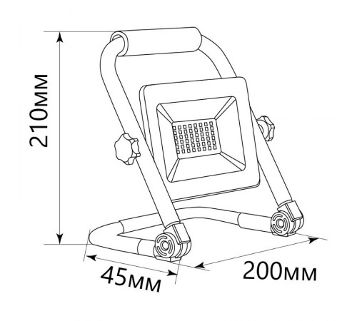 Прожектор светодиодный LL-512 прожектор светодиодный переносной 30W, 6400K, 36*SMD2835, 2400Lm, IP65  29746  FERON