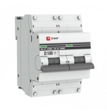 Выключатель автоматический двухполюсный 2P 100А (D) 10kA ВА 47-100M с электромагнитным расцепителем PROxima  mcb47100m-2-100D-pro  EKF