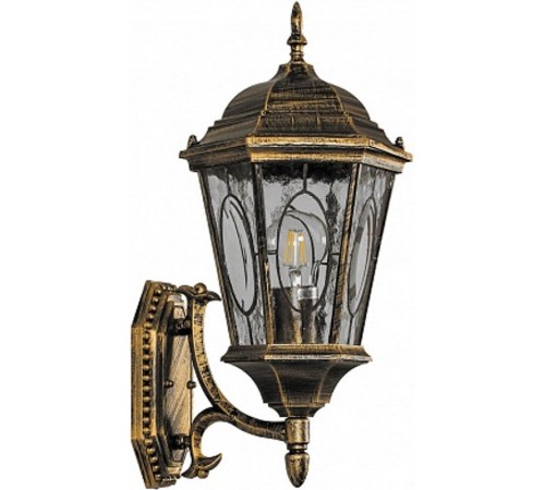 Светильник садово-парковый PL150 60W 230V E27 240*270*500мм черное золото (большой, на стену вверх)  11319  FERON