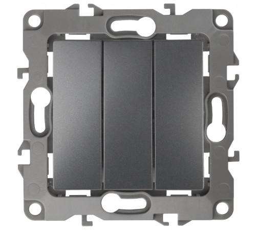 Выключатель тройной 12-1107-12 10АХ-250В,  графит  Б0019299  ЭРА