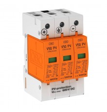 Устройства защиты от импульсных перенапряжений УЗИП для фотогальванических сетей (Класс I+II), 600 В (V50-B+C 3-PH600)  5093623  OBO Bettermann