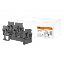 Двухуровневый зажим клеммный безвинтовой (ДЗКБ) 2,5 мм2 31А серый  SQ0822-0067  TDM