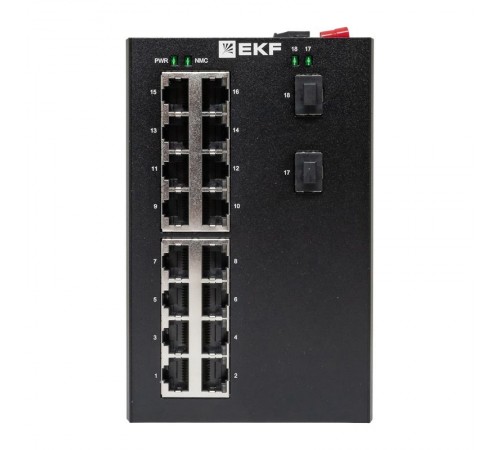 Промышленный неуправляемый коммутатор U-2GX/SFP-16GT, 2 порта 1000Base-X SFP, 16 портов 10/100/1000Base-T(X) RJ45, монтаж на динрейку TSX TSX-U-2GX/S