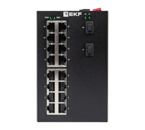 Промышленный неуправляемый коммутатор U-2GX/SFP-16GT, 2 порта 1000Base-X SFP, 16 портов 10/100/1000Base-T(X) RJ45, монтаж на динрейку TSX TSX-U-2GX/S