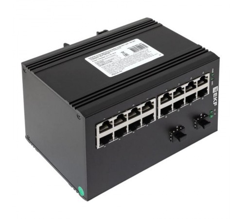 Промышленный неуправляемый коммутатор U-2GX/SFP-16GT, 2 порта 1000Base-X SFP, 16 портов 10/100/1000Base-T(X) RJ45, монтаж на динрейку TSX TSX-U-2GX/S