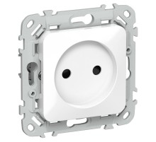 FLITE Розетка без заземления со шторками быстрозажимные клеммы 10А РСш01-1-ФлБ белый  FI-R13-10-1-K01  IEK