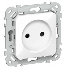 FLITE Розетка без заземления со шторками 10А РСш01-0-ФлБ белый  FI-R13-10-K01  IEK