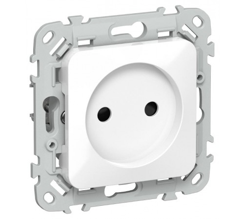 FLITE Розетка без заземления со шторками быстрозажимные клеммы 10А РСш01-1-ФлБ белый  FI-R13-10-1-K01  IEK