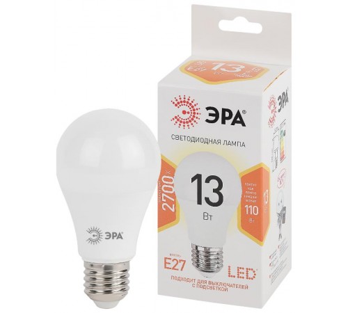 Лампа светодиодная LED 13Вт Е27 220В 2700К smd A60 груша  Б0020536  ЭРА