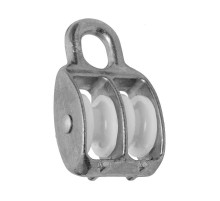 Блок для троса двойной оцинк. (нейлон.шкив) 25мм (1 шт) - ярлык ( 0,079 кг)  112730  Tech-KREP