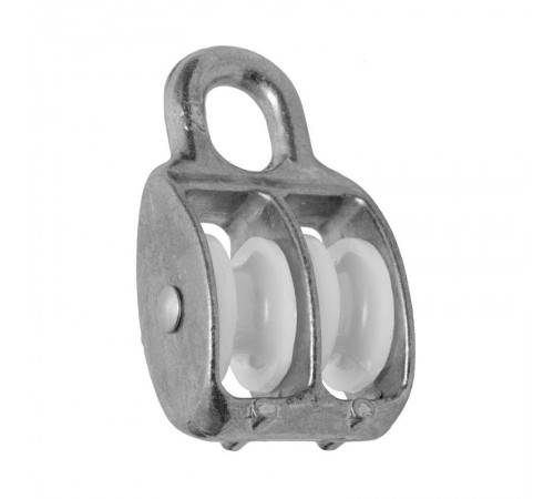 Блок для троса двойной оцинк. (нейлон.шкив) 25мм (1 шт) - ярлык ( 0,079 кг)  112730  Tech-KREP