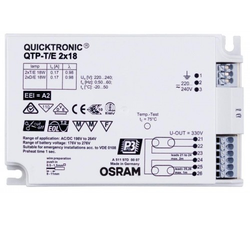 ЭПРА 1х10Вт 1-10 в QTP-D/E 1X10-13/220-240 VS20  4008321181572  Osram