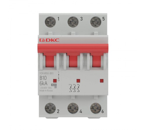 Выключатель автоматический трехполюсный YON MD63-3C50-6 6kA  MD63-3C50-6  DKC