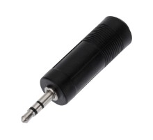 Переходник штекер стерео 3,5 мм - гнездо стерео 6,3 мм, пластик  14-0212  REXANT