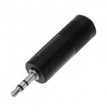 Переходник штекер стерео 3,5 мм - гнездо стерео 6,3 мм, пластик  14-0212  REXANT