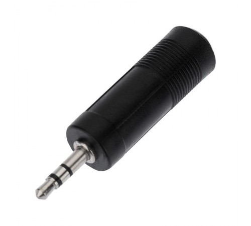 Переходник штекер стерео 3,5 мм - гнездо стерео 6,3 мм, пластик  14-0212  REXANT