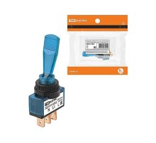 Выключатель-тумблер ASW-13D 1P 12В AC/DC 20А (3c) ON-OFF с фиксацией с синей LED подсветкой   SQ0747-0283  TDM