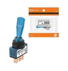 Выключатель-тумблер ASW-13D 1P 12В AC/DC 20А (3c) ON-OFF с фиксацией с синей LED подсветкой   SQ0747-0283  TDM