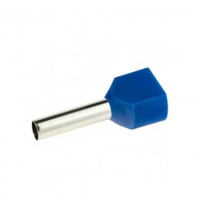 Наконечник-гильза двойная с изолир. фланцем для жилы сечением 2,5кв.мм, длина контактной части 18мм, синий (НШВИ2 2.5-18)  IFD2-2.5-18BL  DKC