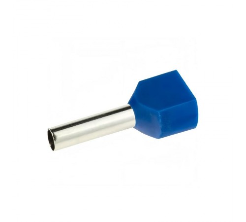Наконечник-гильза двойная с изолир. фланцем для жилы сечением 2,5кв.мм, длина контактной части 18мм, синий (НШВИ2 2.5-18)  IFD2-2.5-18BL  DKC